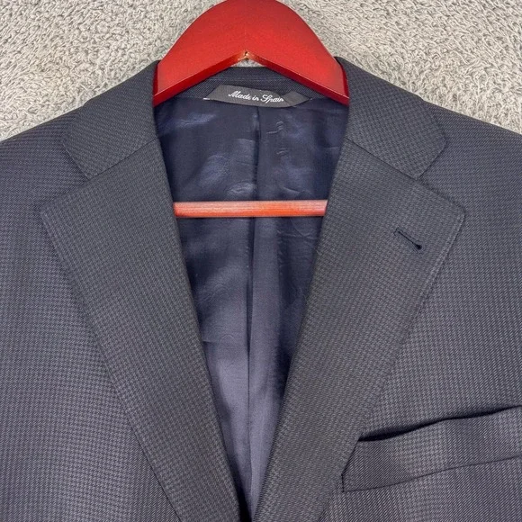 Emilio‎ Yuste Blazer Mens 40R Charcoal Silk Wool Two Button Side Vents Italy